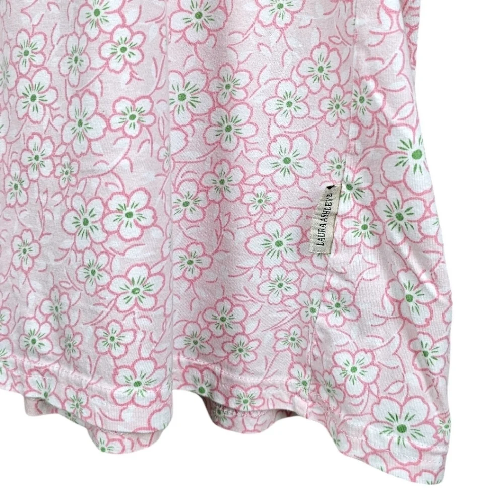 VTG Laura Ashley Nightgown XL Pink Floral Crochet Lace Coquette Cottagecore